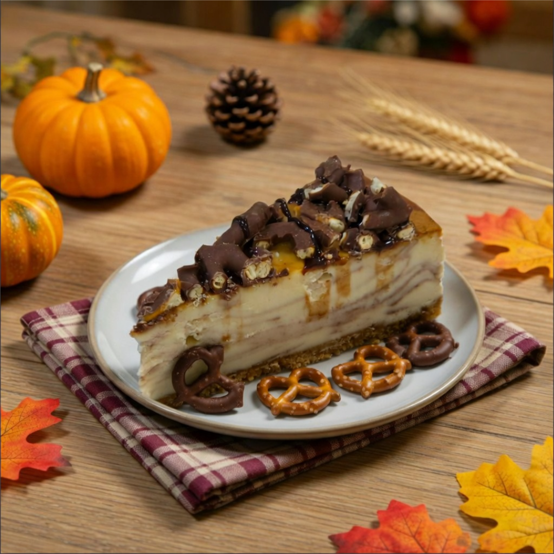 Chocolate Covered Pretzel Cheesecake