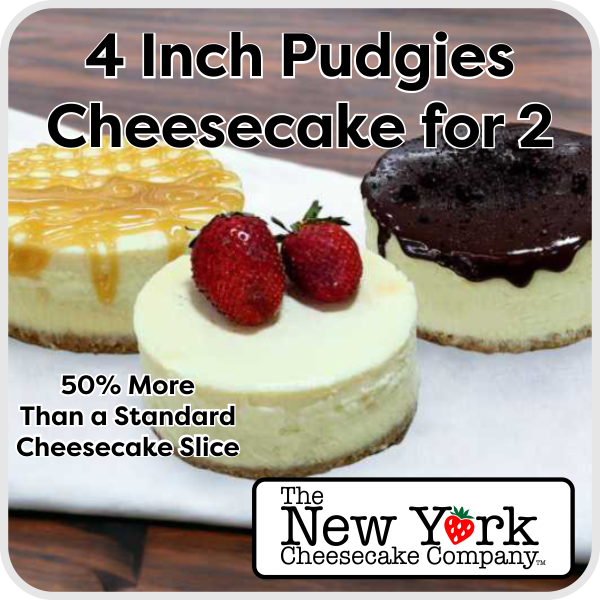 Pudgies - The 4 Inch Personal Cheesecake (4 Pack); Great for Samples!